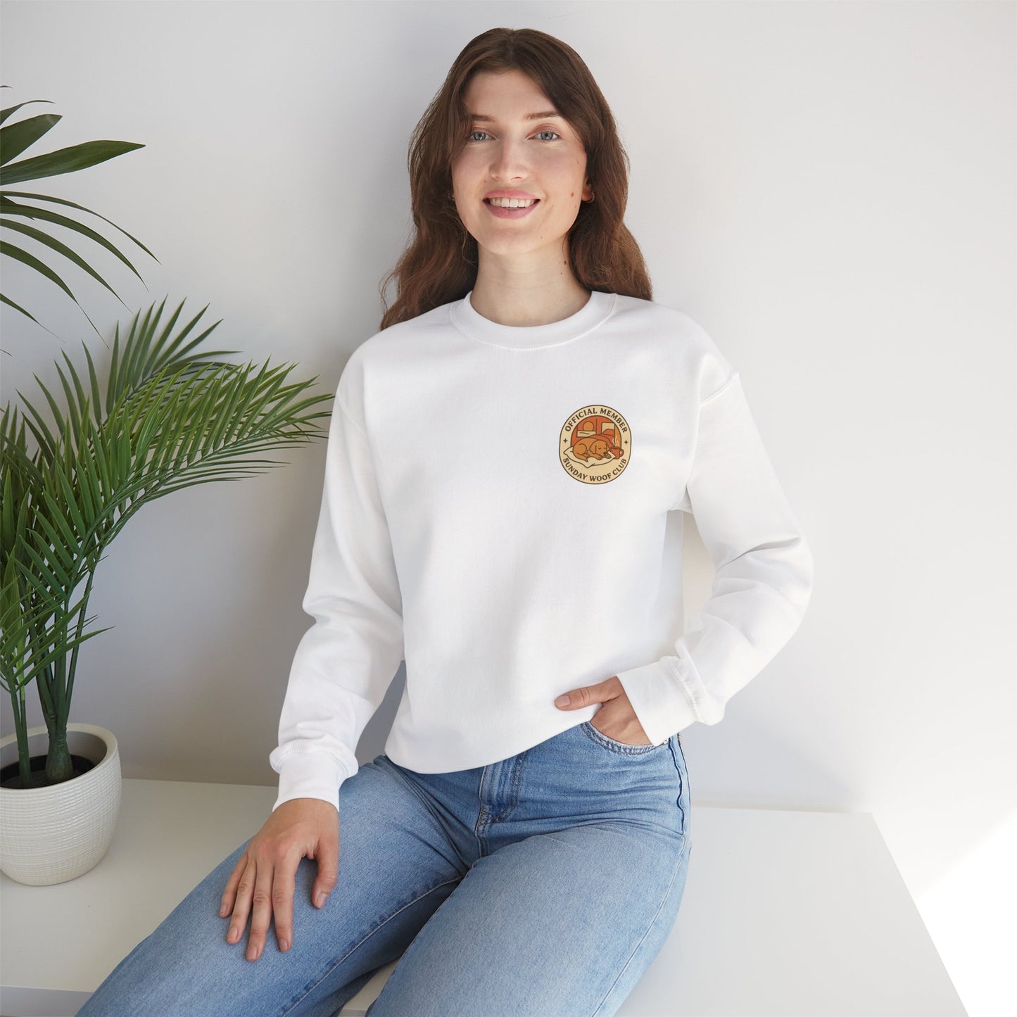 Retro-Inspired Sunday Woof Club Sweatshirt - Cosy Vintage Vibes