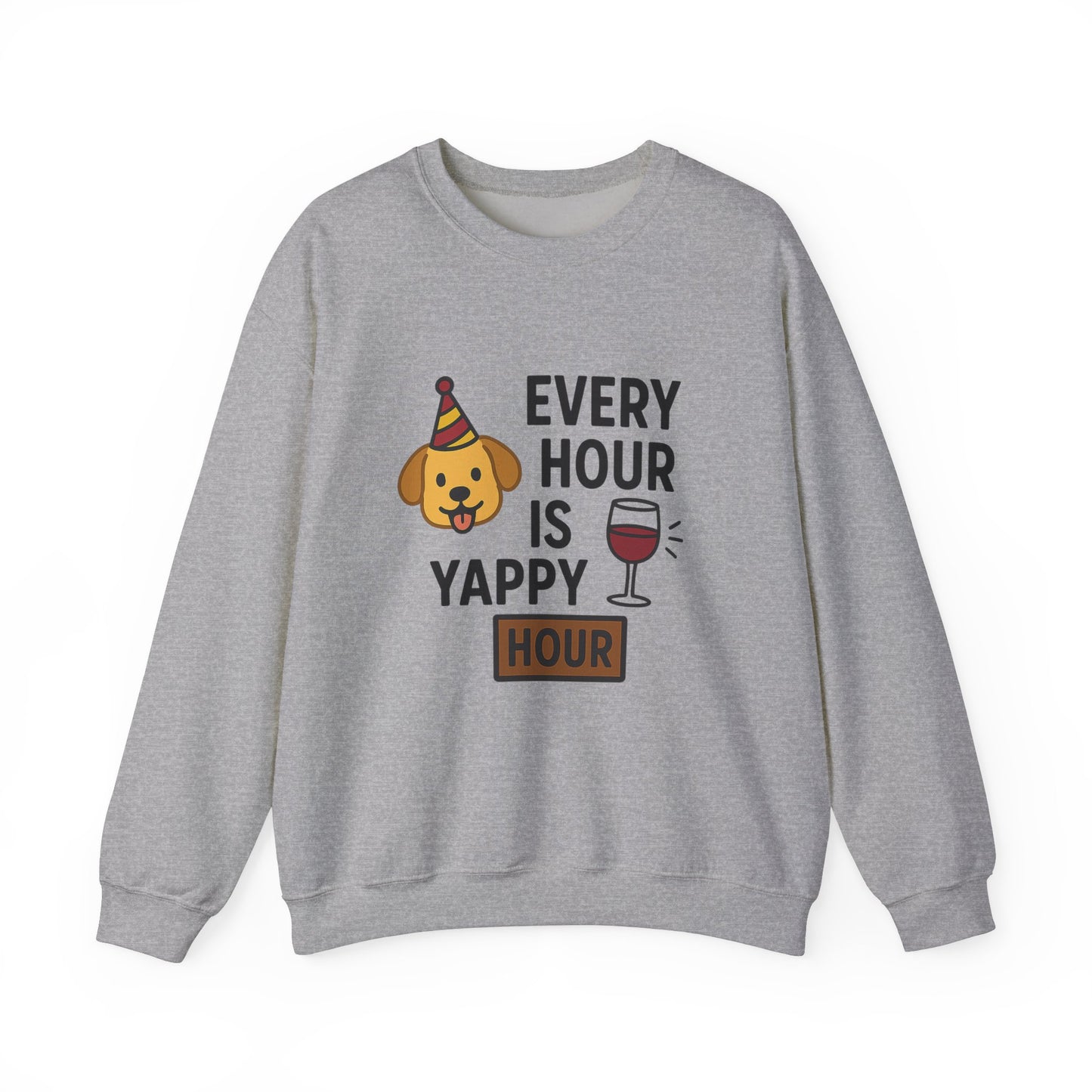 Funny Crewneck Sweatshirt "Yappy Hour" by Sunday Woof Club