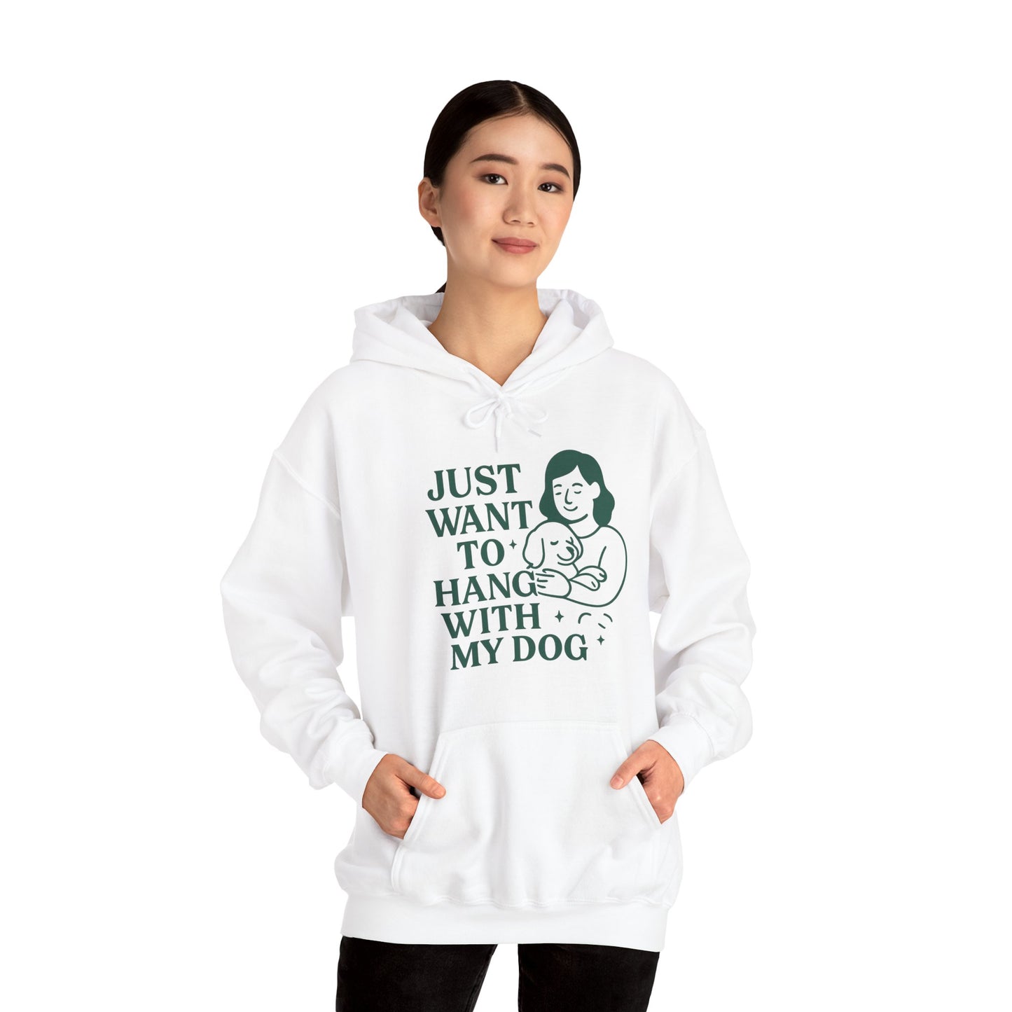 Cosy Hoodie "Just Want to Hang with My Dog" by Sunday Woof Club