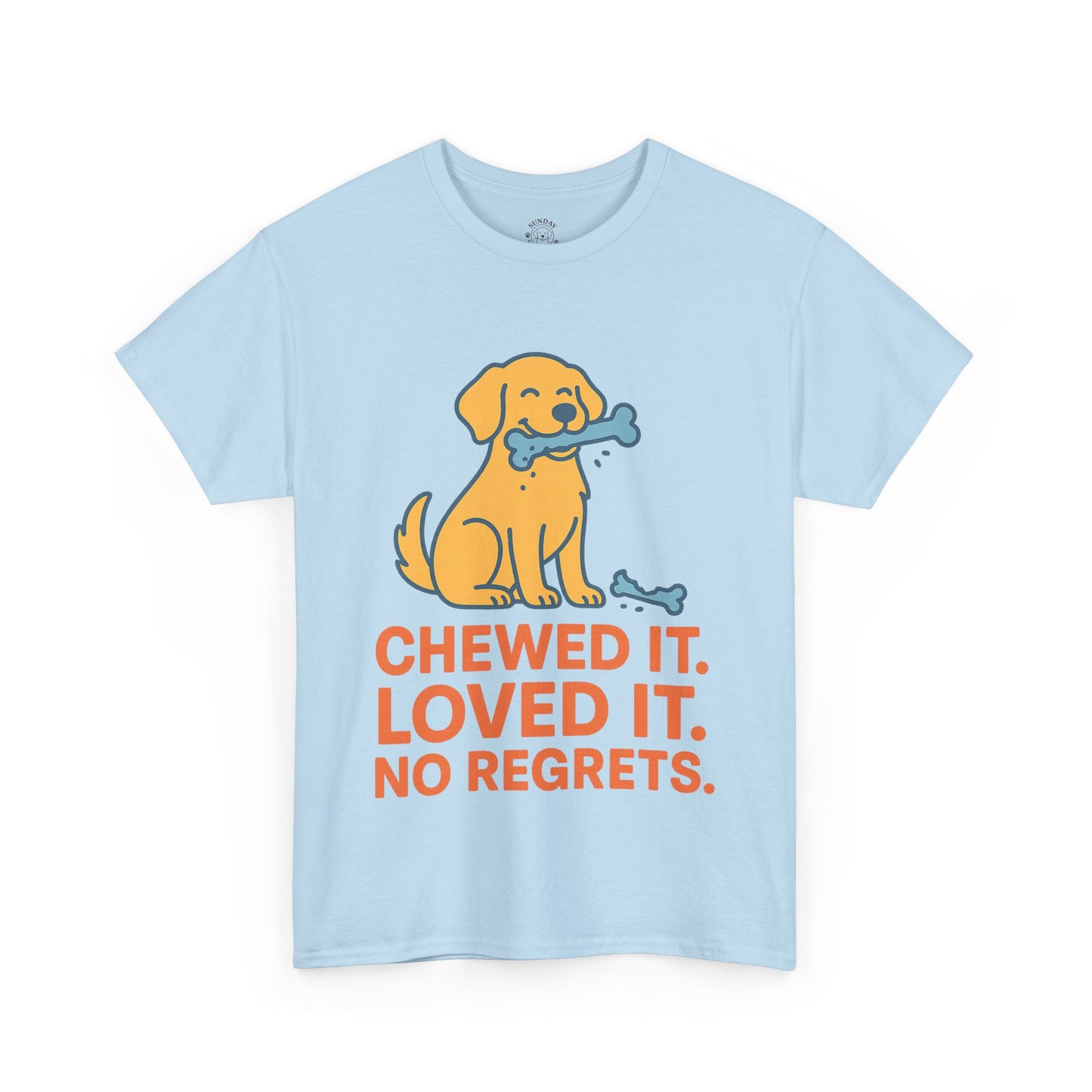Funny Tee "Chewed It Loved It No Regrets" by Sunday Woof Club