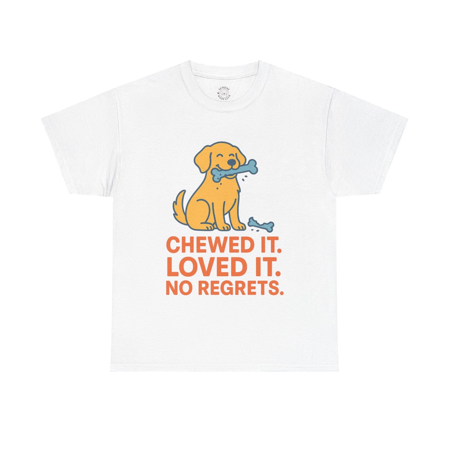 Funny Tee "Chewed It Loved It No Regrets" by Sunday Woof Club
