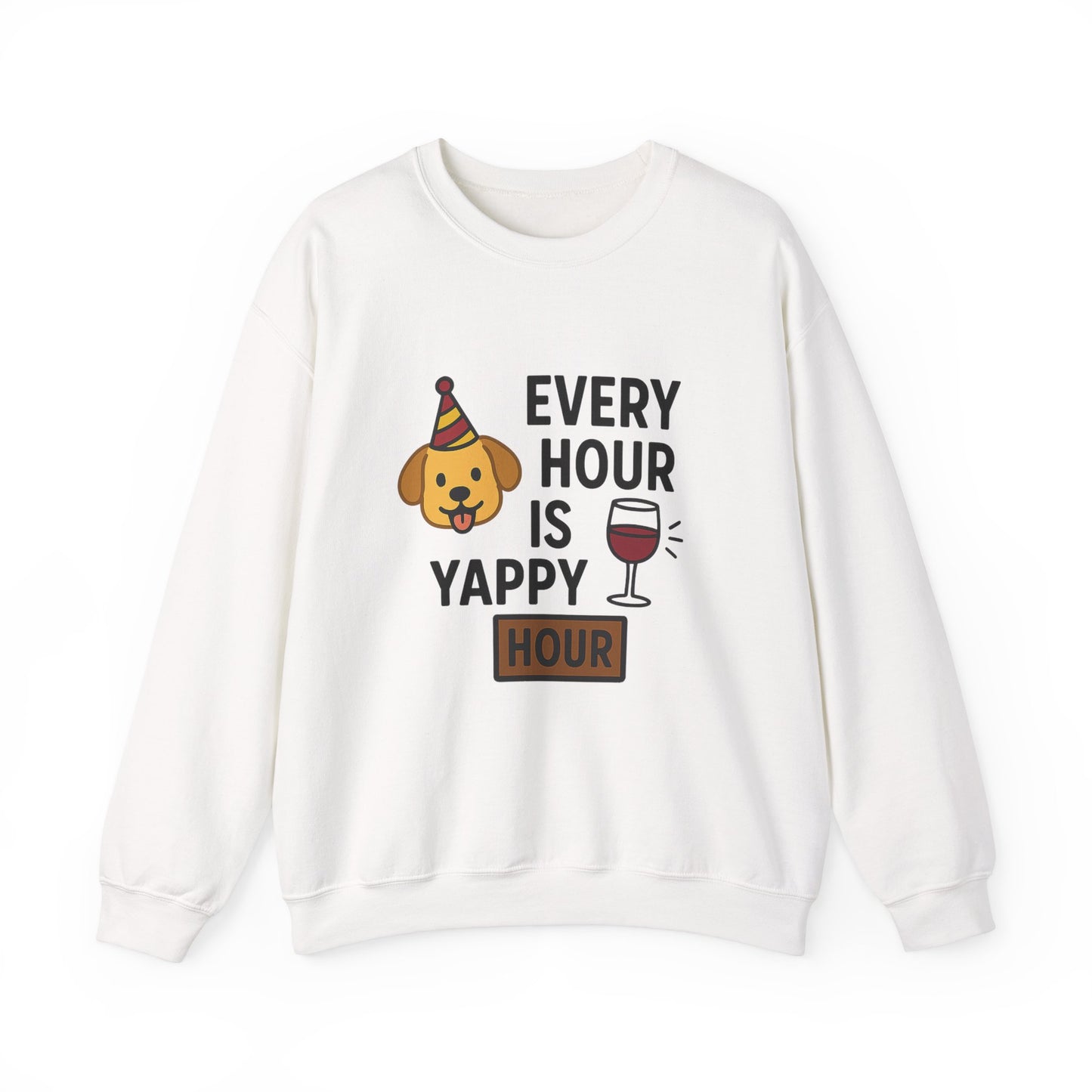 Funny Crewneck Sweatshirt "Yappy Hour" by Sunday Woof Club