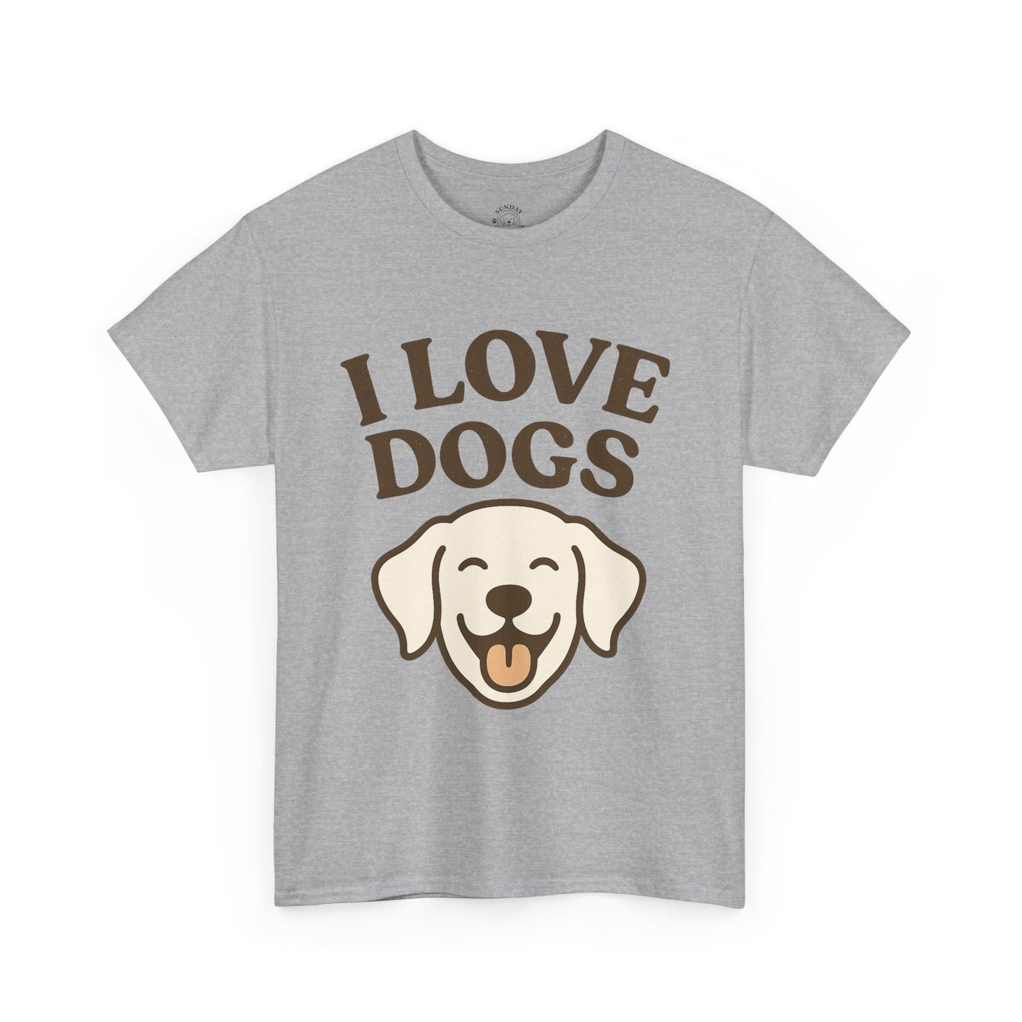 Cute and Funny Tee "I Love Dogs" by Sunday Woof Club