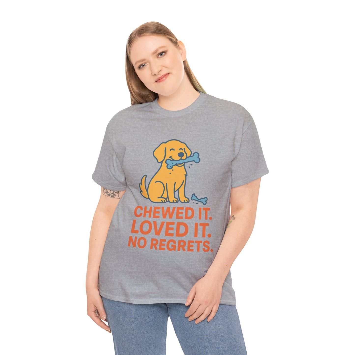 Funny Tee "Chewed It Loved It No Regrets" by Sunday Woof Club