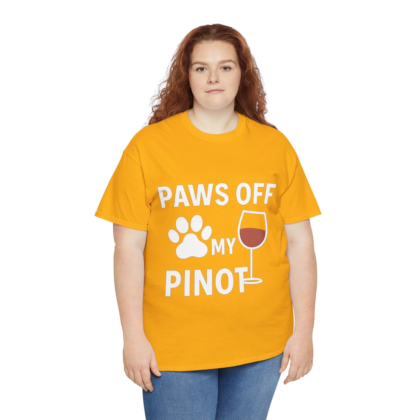Funny Wine Lover Tee "Paws Off My Pinot" by Sunday Woof Club