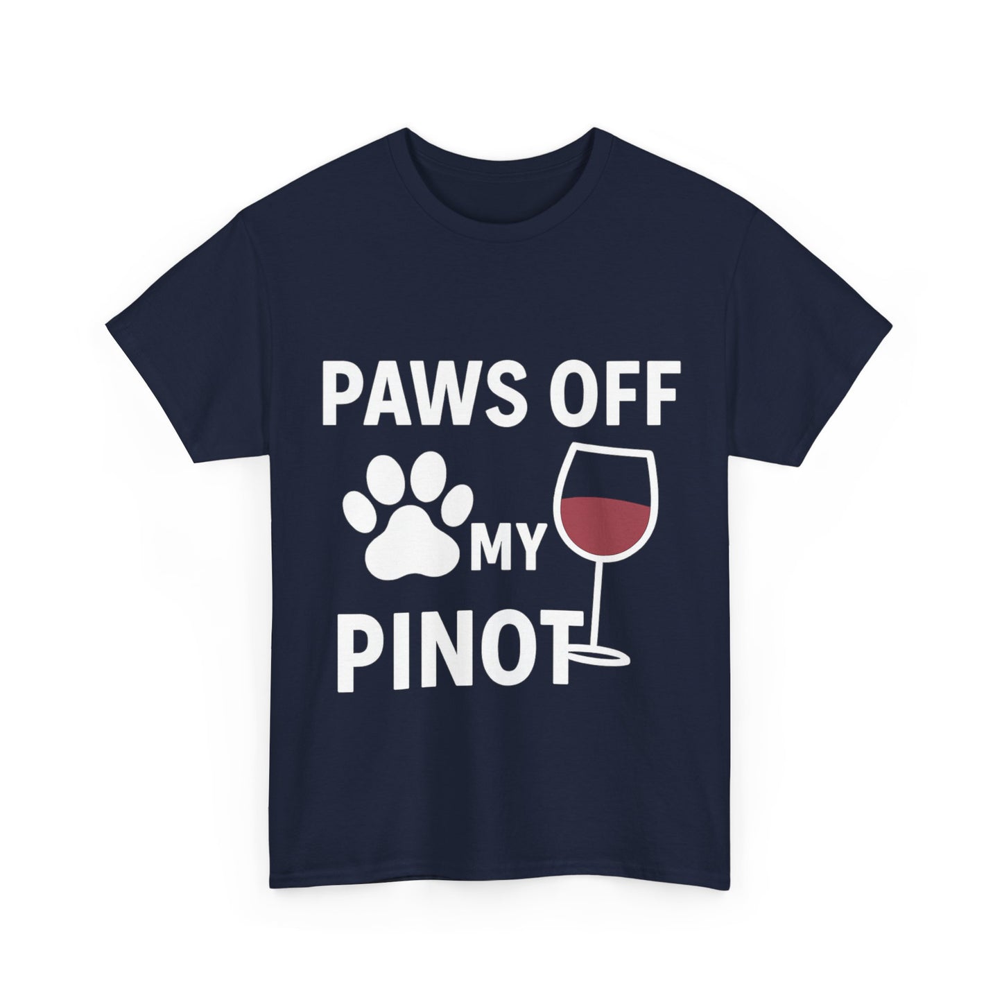 Funny Wine Lover Tee "Paws Off My Pinot" by Sunday Woof Club