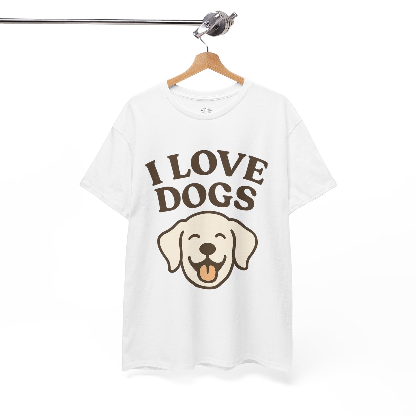 Cute and Funny Tee "I Love Dogs" by Sunday Woof Club