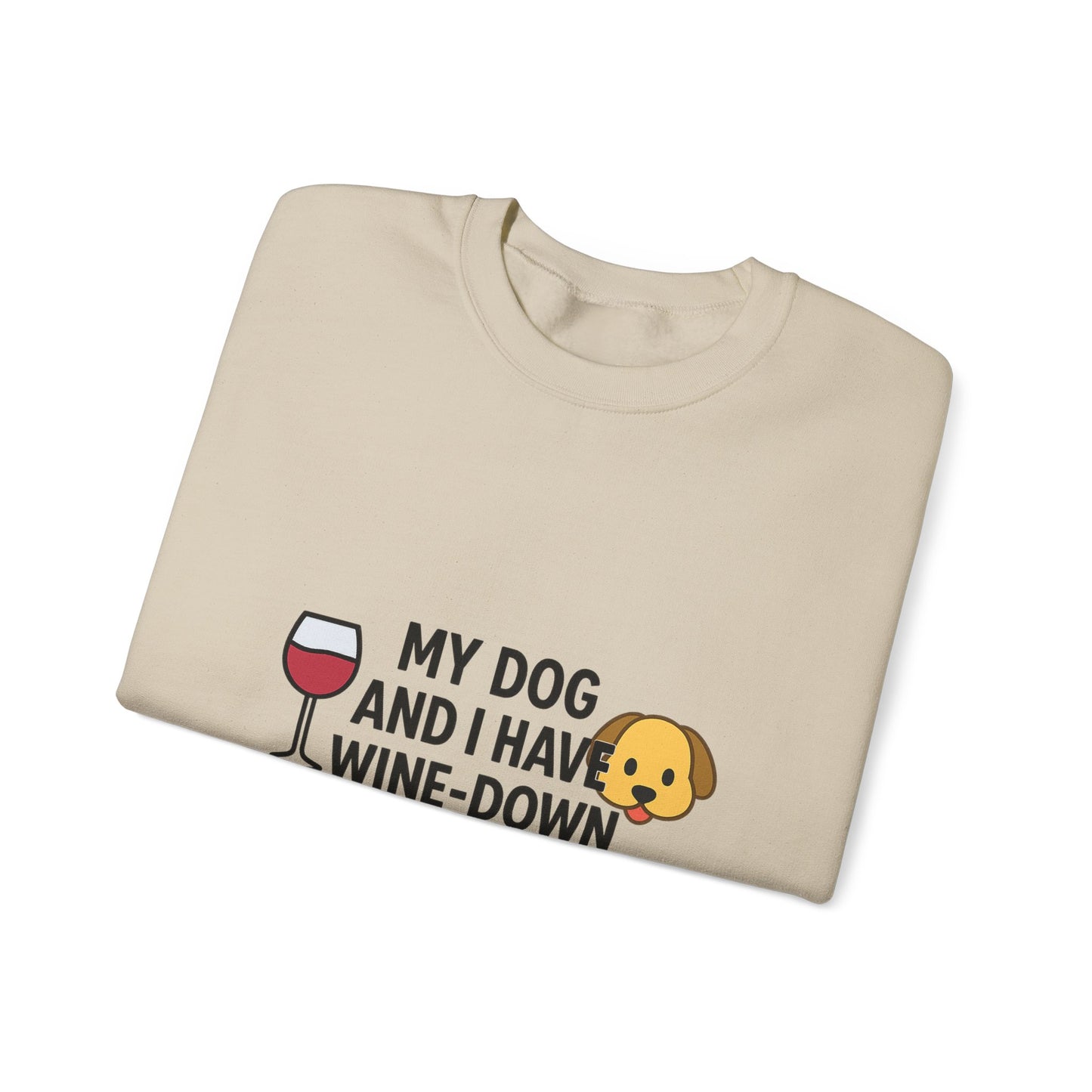 Dog Lover Funny Sweatshirt "Wine-Down Wednesdays" by Sunday Woof Club