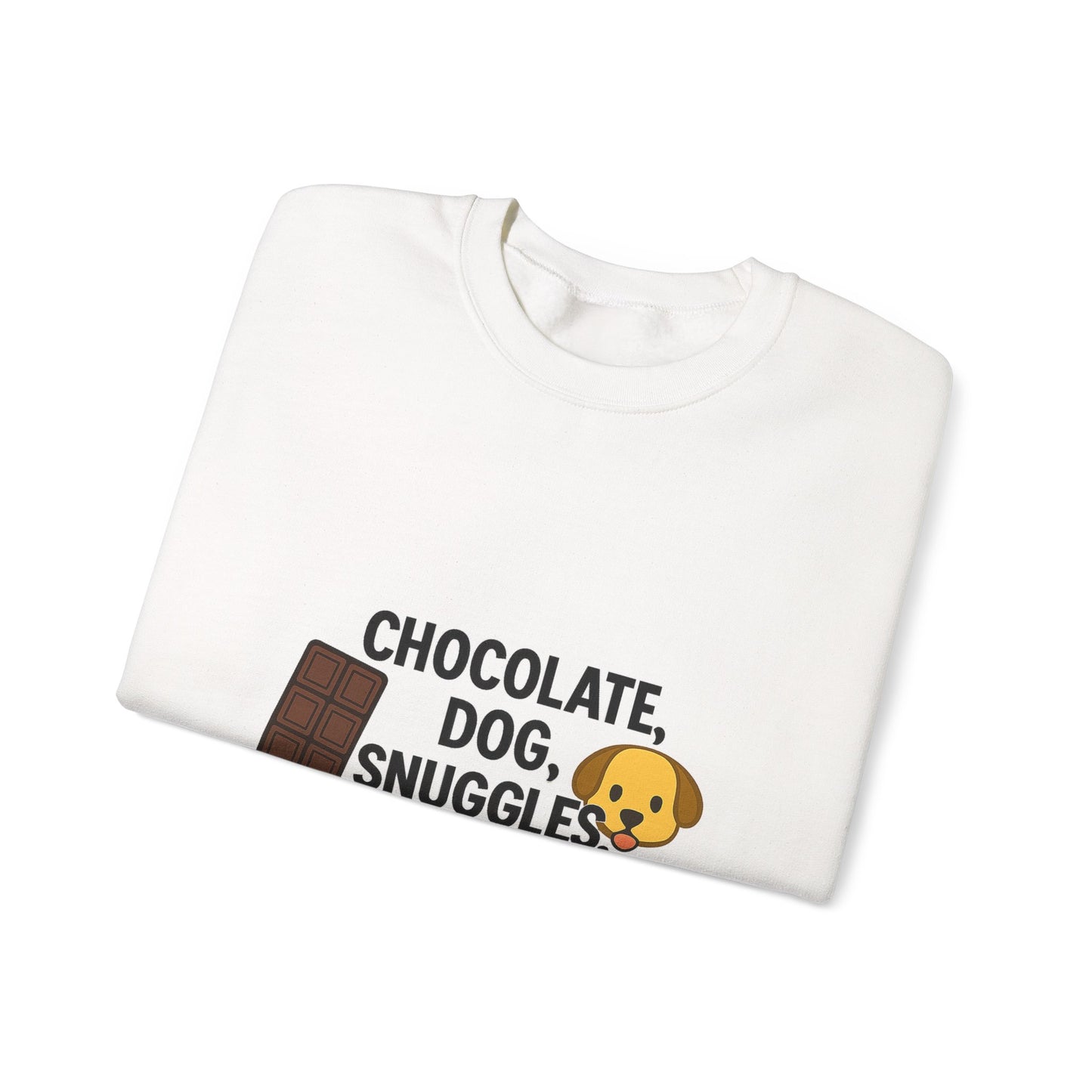 Funny Sweater "Chocolate, Dog, Snuggles, Repeat." by Sunday Woof Club