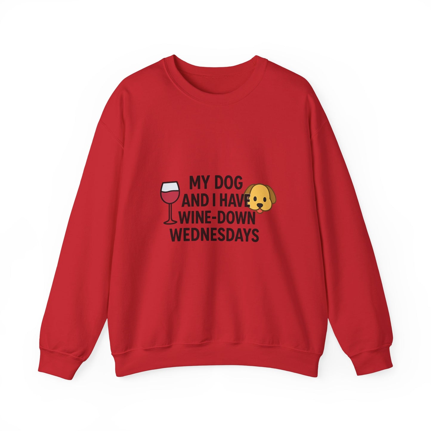 Dog Lover Funny Sweatshirt "Wine-Down Wednesdays" by Sunday Woof Club