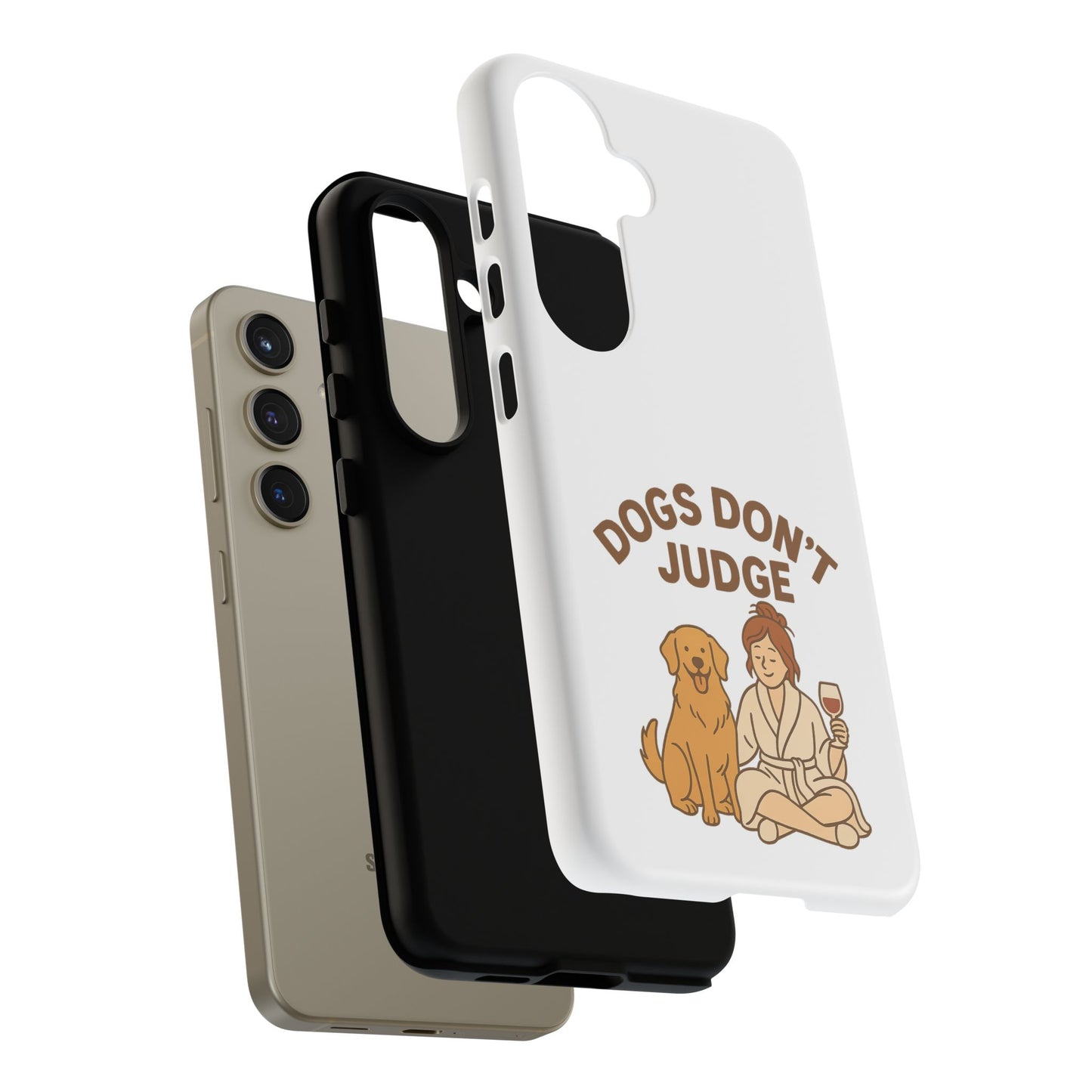Dogs Don't Judge Phone Case - Fun and Stylish Tough Case for Dog Lovers