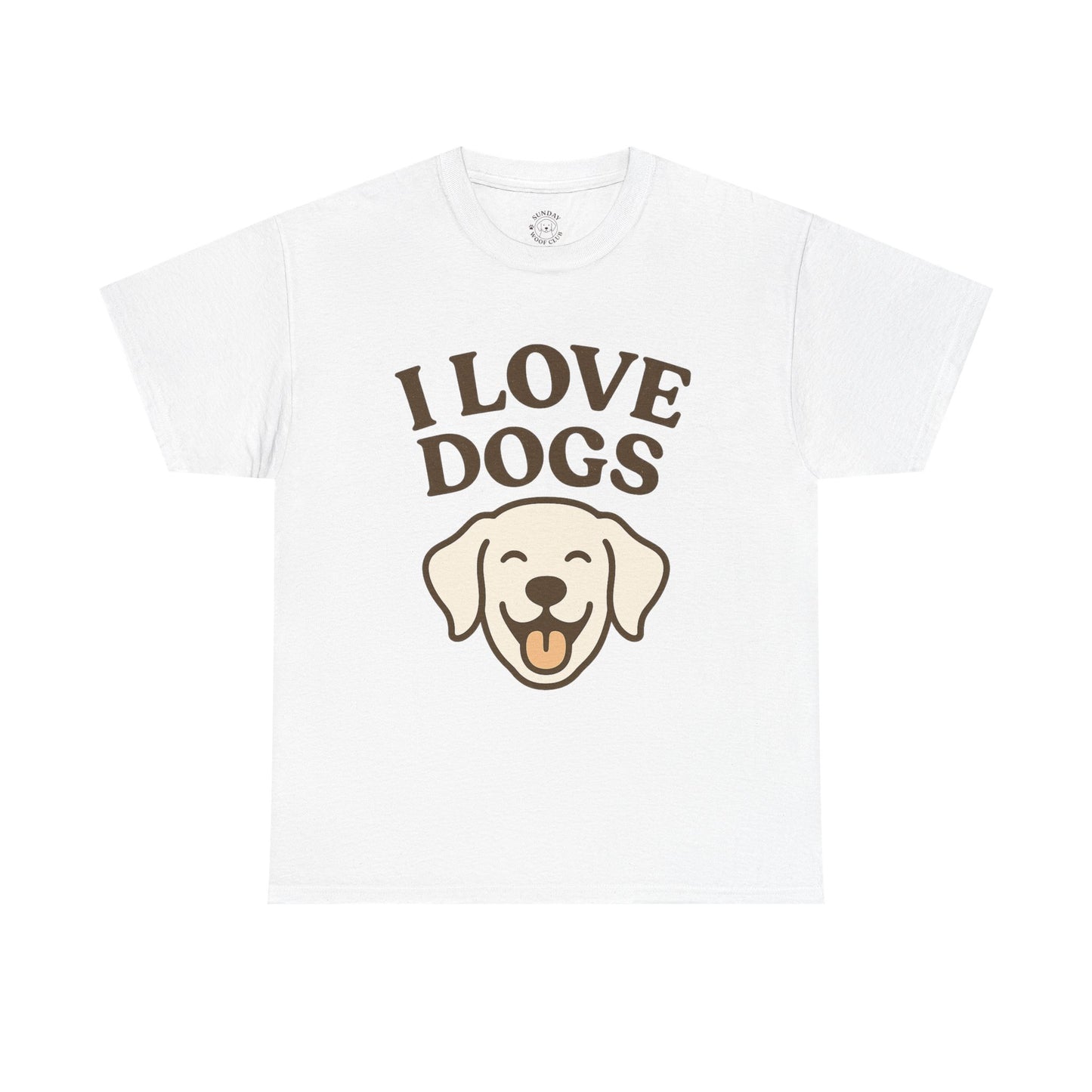 Cute and Funny Tee "I Love Dogs" by Sunday Woof Club