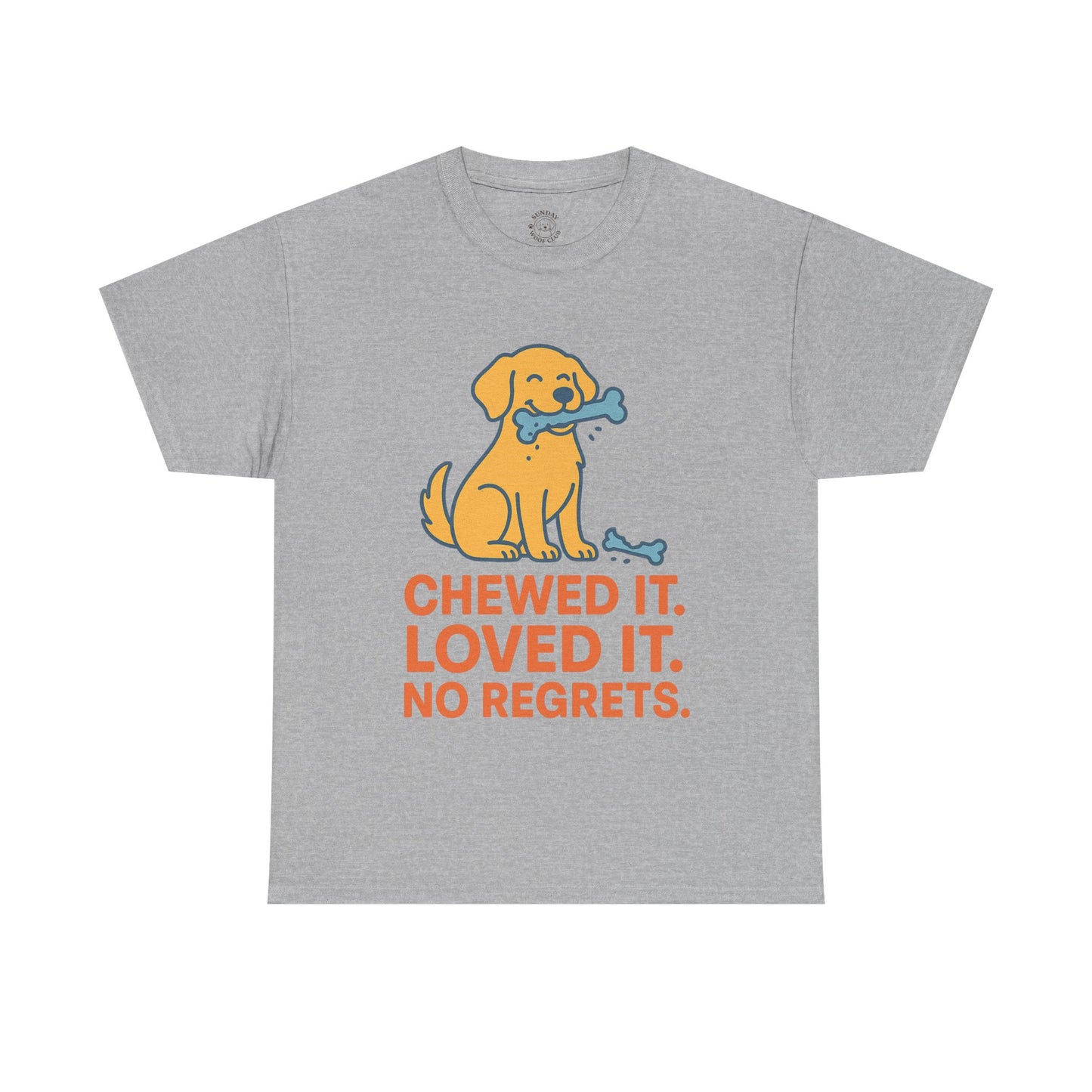 Funny Tee "Chewed It Loved It No Regrets" by Sunday Woof Club