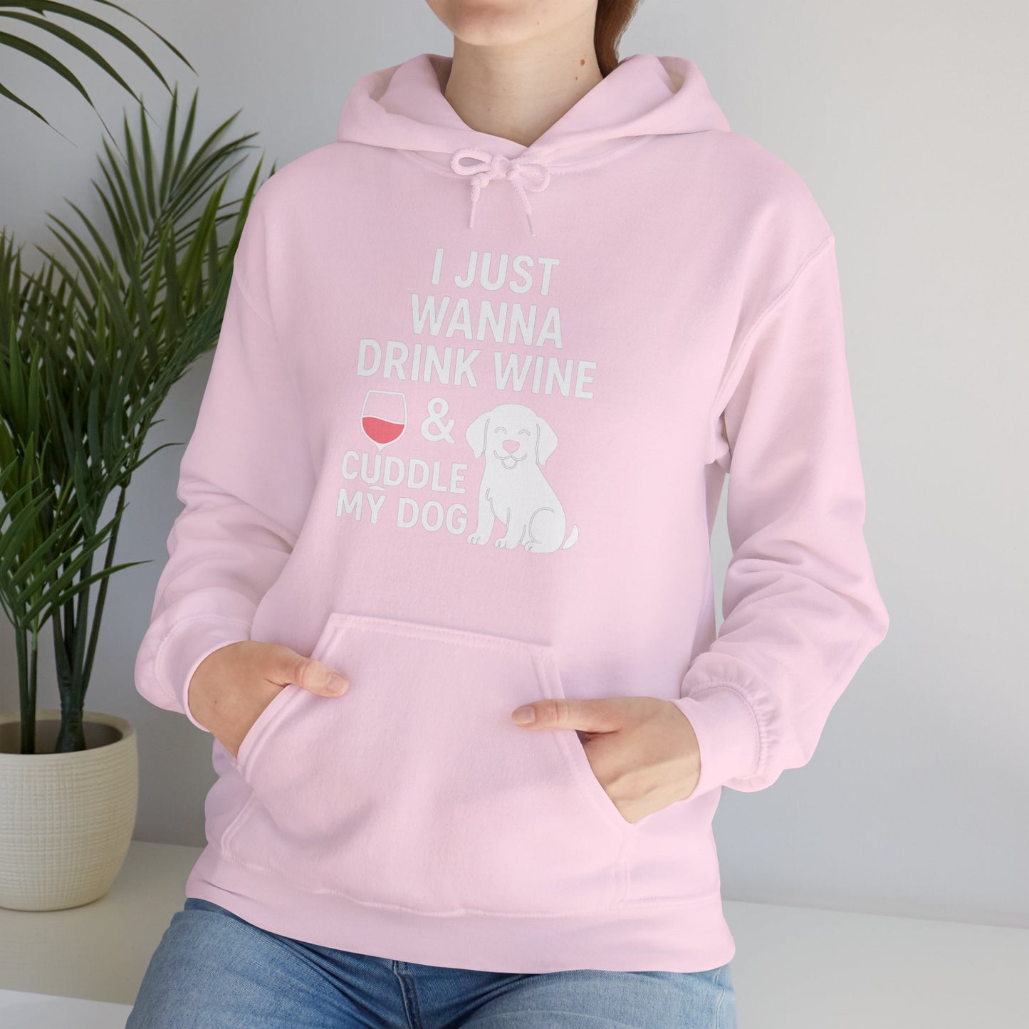 Funny Dog Hoodie: 'Drink Wine and Cuddle' - Cozy Hoodie by Sunday Woof Club