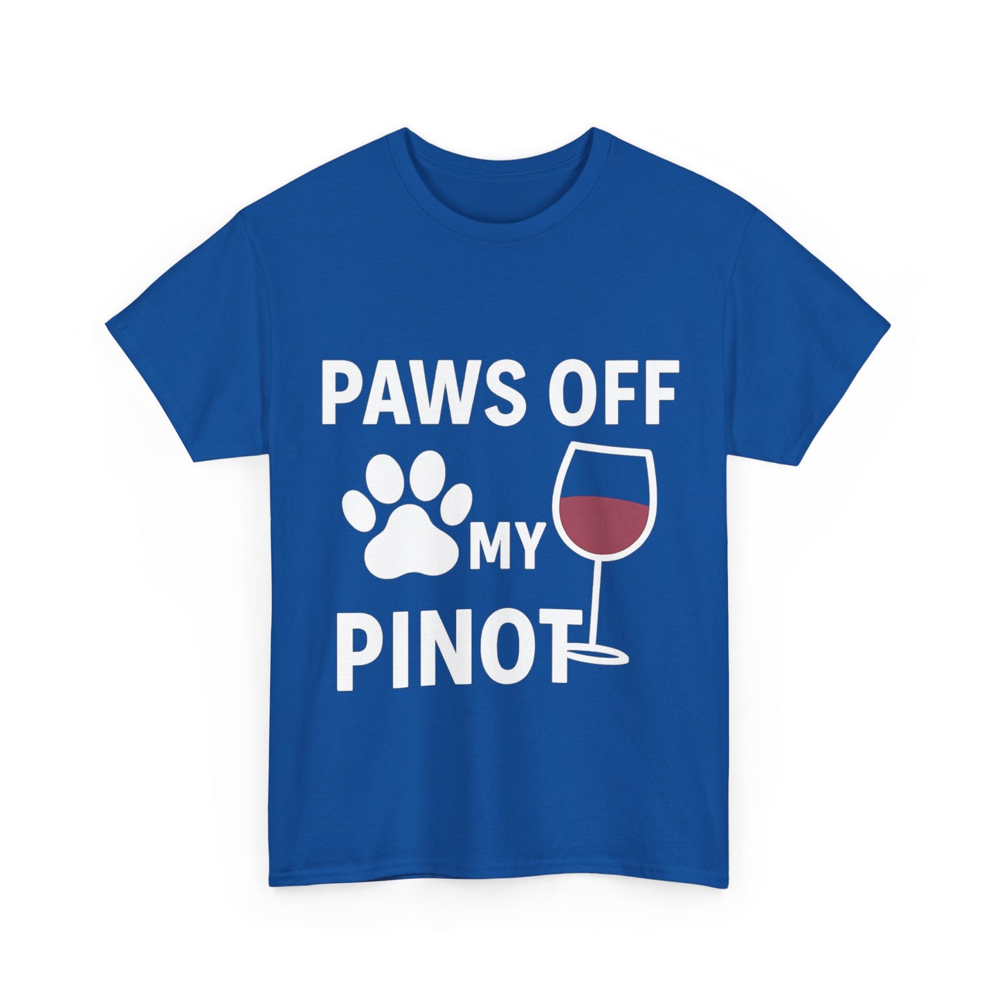 Funny Wine Lover Tee "Paws Off My Pinot" by Sunday Woof Club