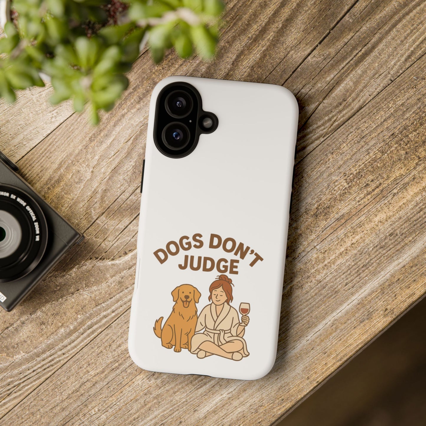 Dogs Don't Judge Phone Case - Fun and Stylish Tough Case for Dog Lovers