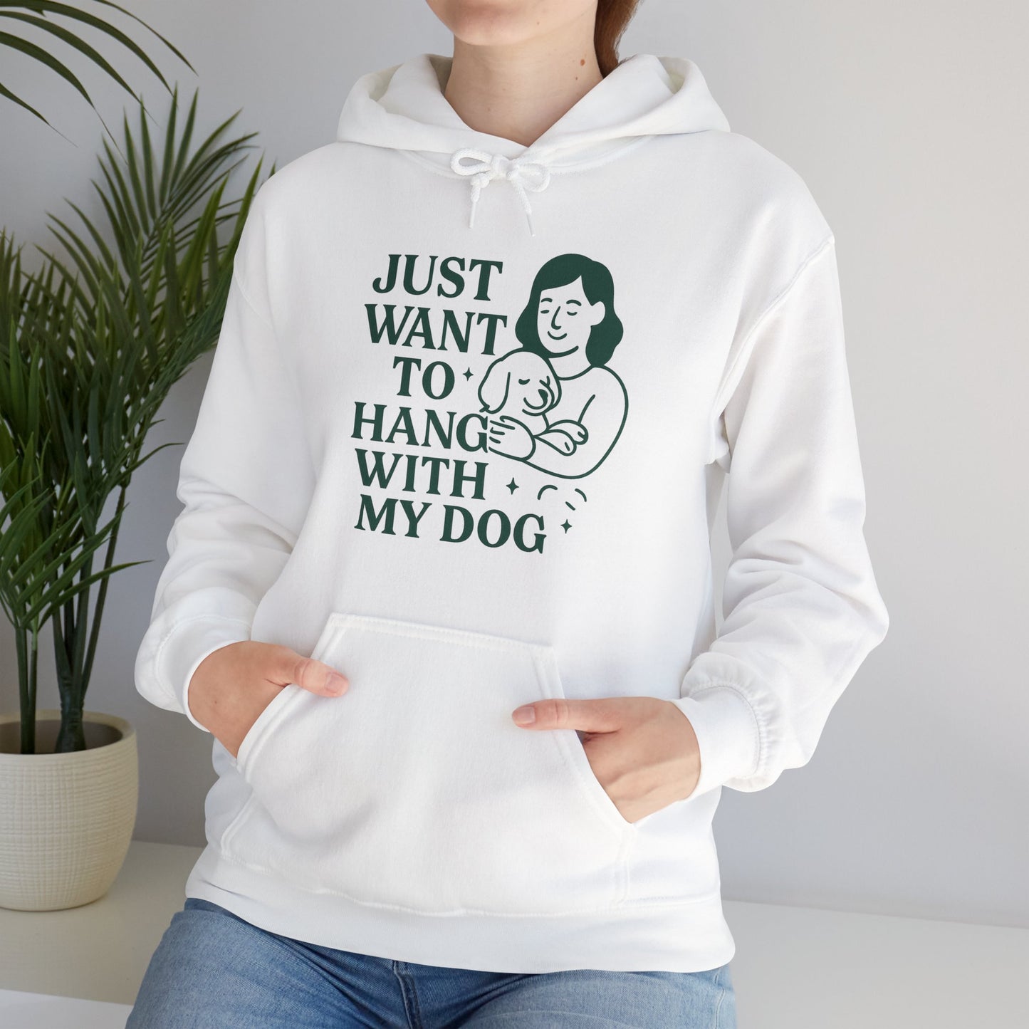 Cosy Hoodie "Just Want to Hang with My Dog" by Sunday Woof Club