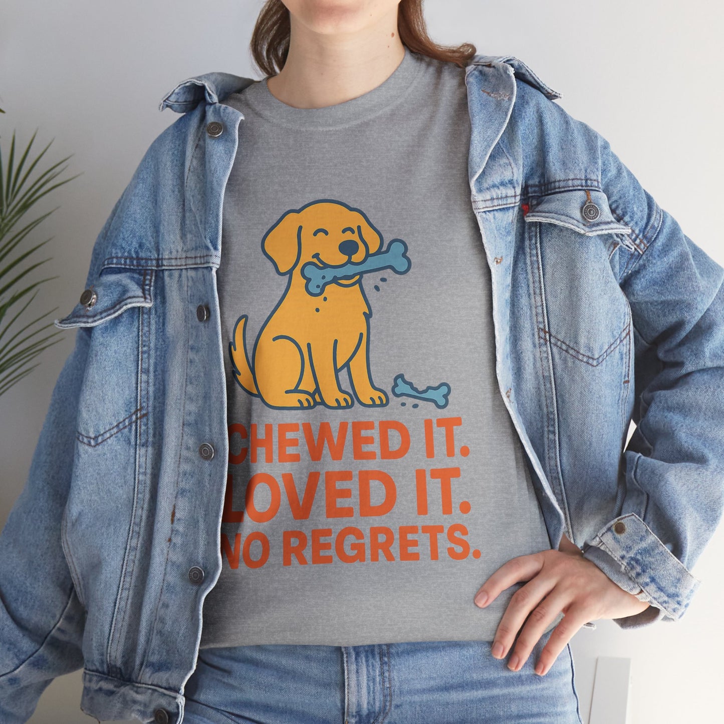 Funny Tee "Chewed It Loved It No Regrets" by Sunday Woof Club