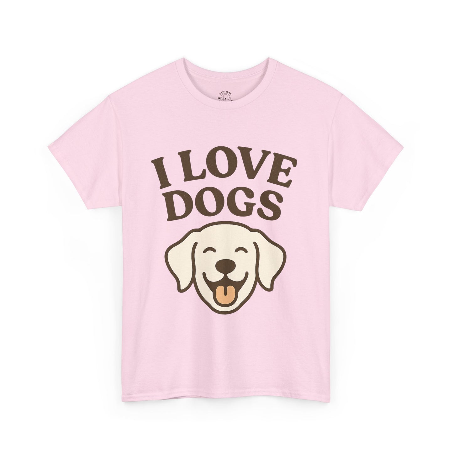 Cute and Funny Tee "I Love Dogs" by Sunday Woof Club