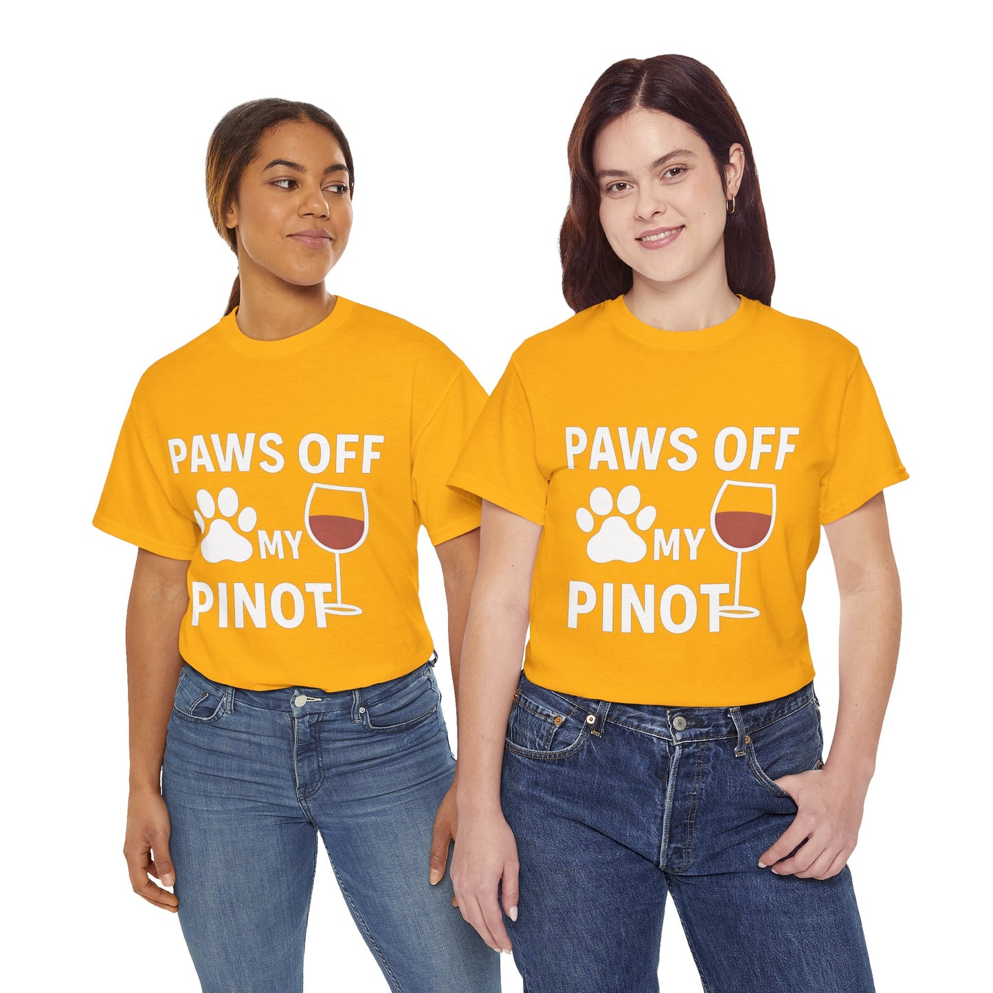 Funny Wine Lover Tee "Paws Off My Pinot" by Sunday Woof Club