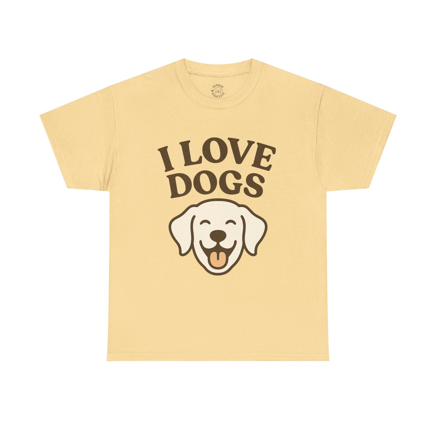 Cute and Funny Tee "I Love Dogs" by Sunday Woof Club