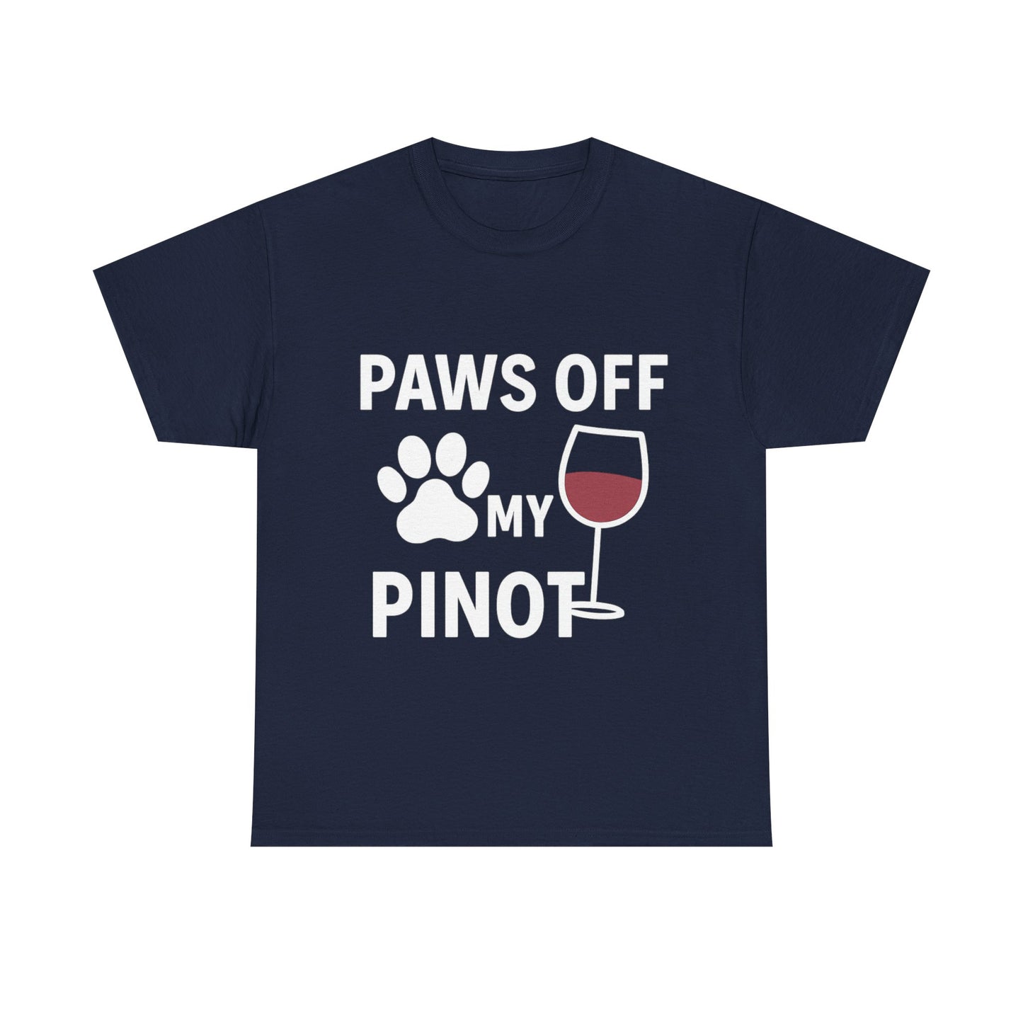 Funny Wine Lover Tee "Paws Off My Pinot" by Sunday Woof Club
