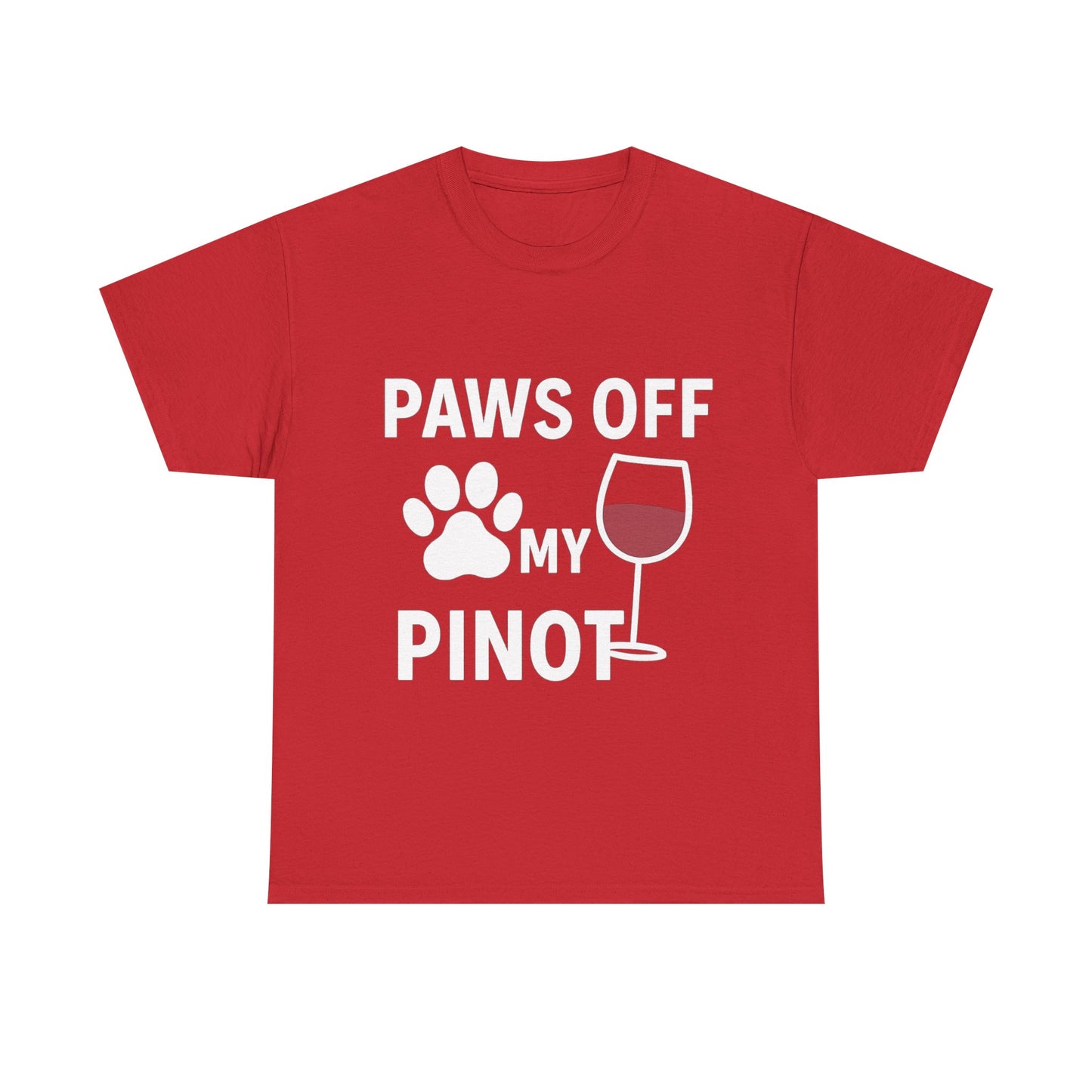 Funny Wine Lover Tee "Paws Off My Pinot" by Sunday Woof Club
