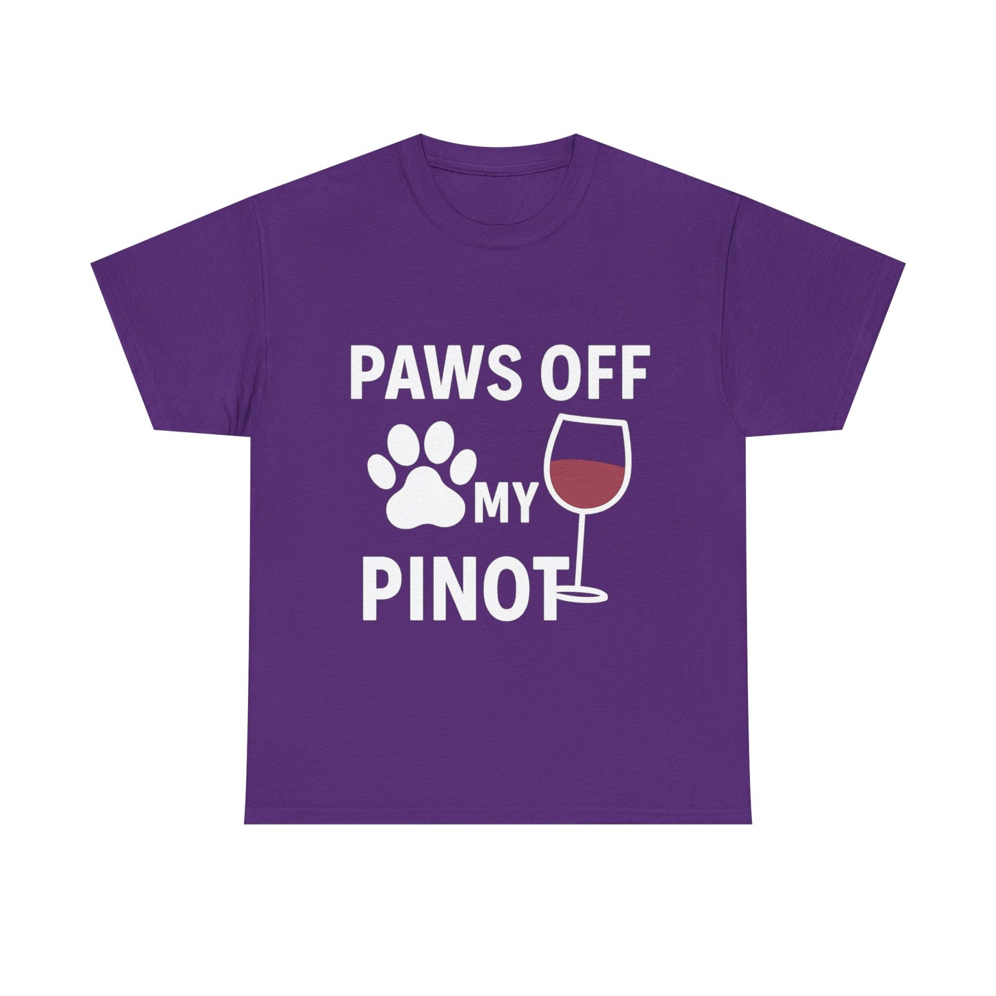 Funny Wine Lover Tee "Paws Off My Pinot" by Sunday Woof Club