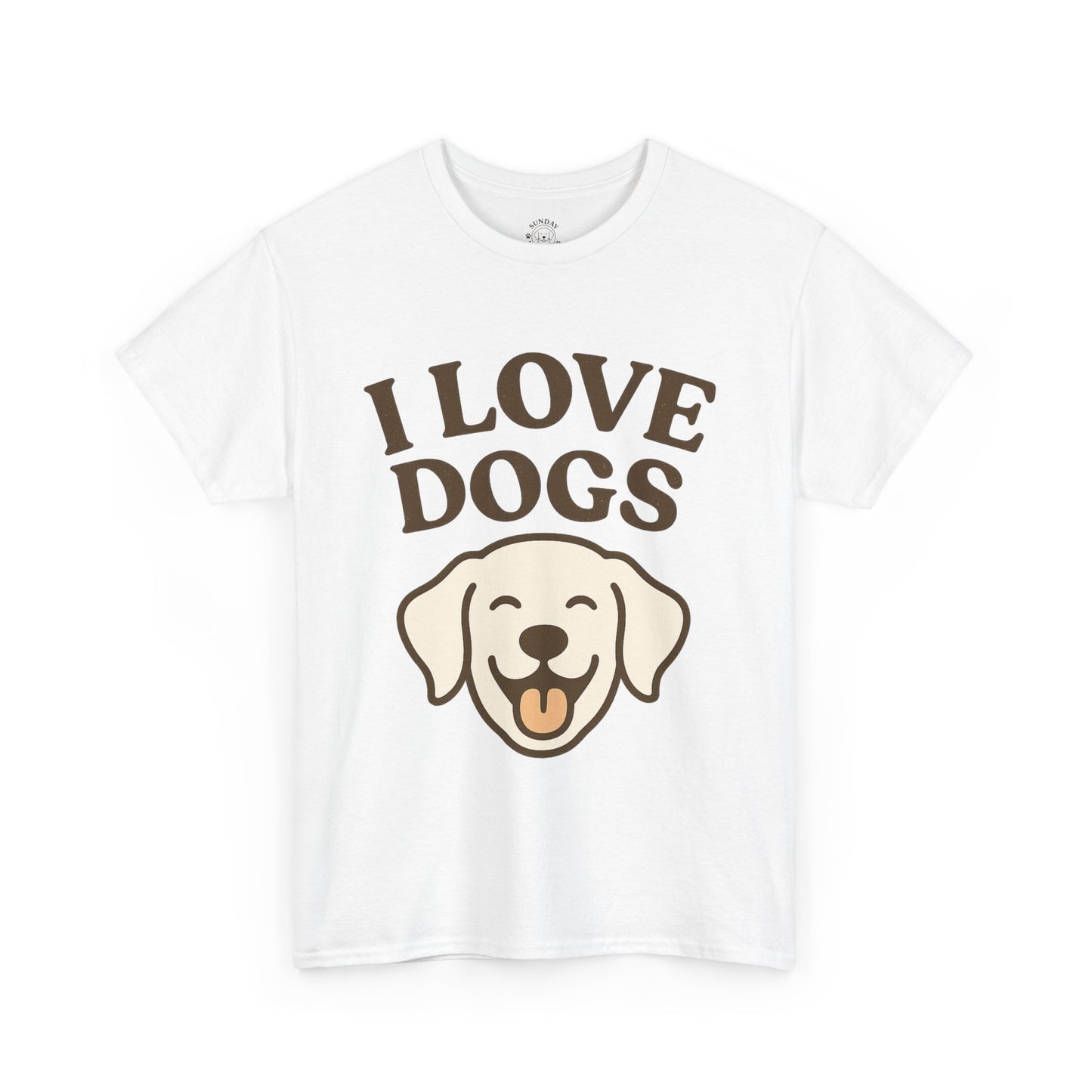 Cute and Funny Tee "I Love Dogs" by Sunday Woof Club