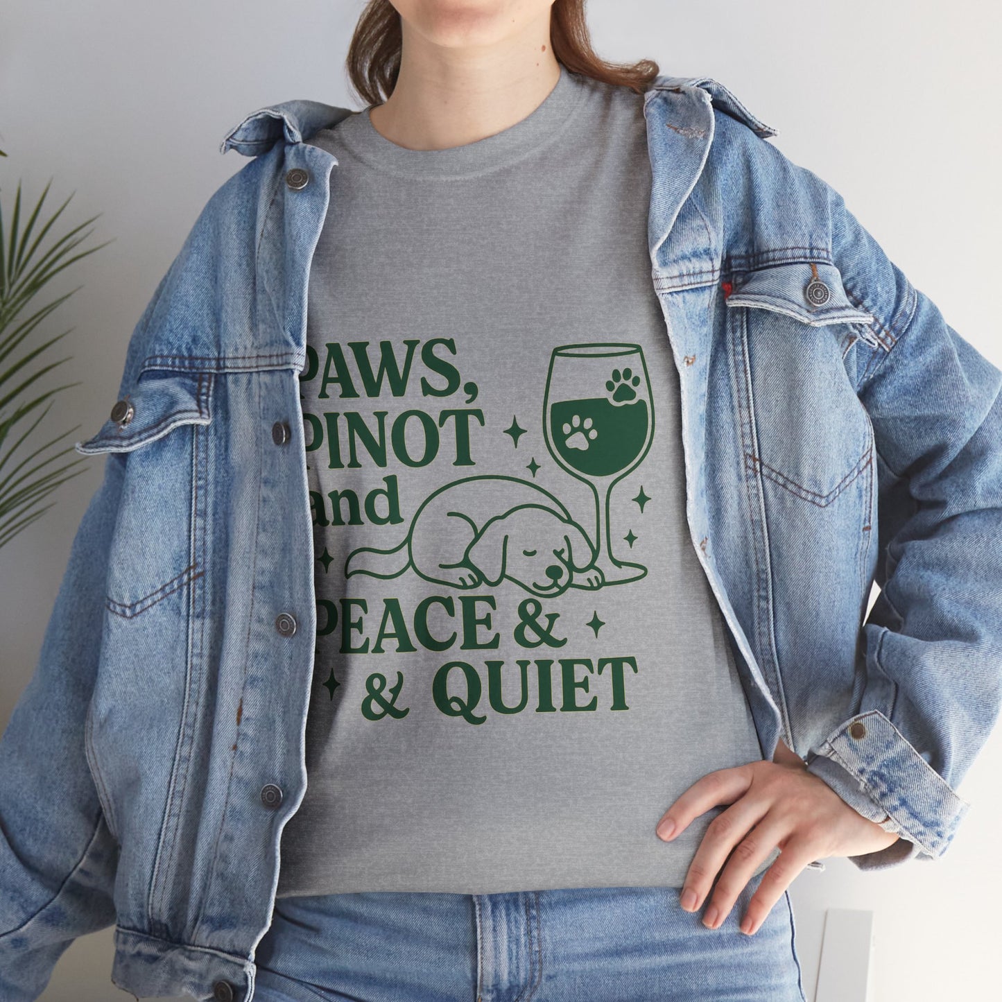 Funny Tee "Paws, Pinot, and Peace" by Sunday Woof Club
