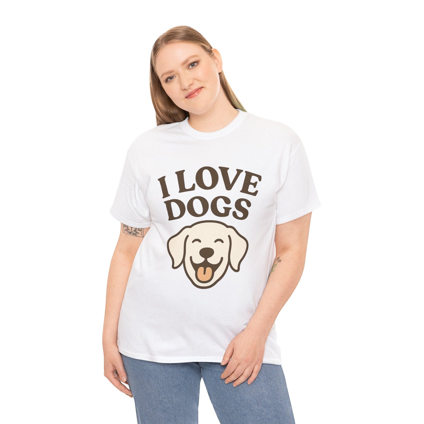 Cute and Funny Tee "I Love Dogs" by Sunday Woof Club