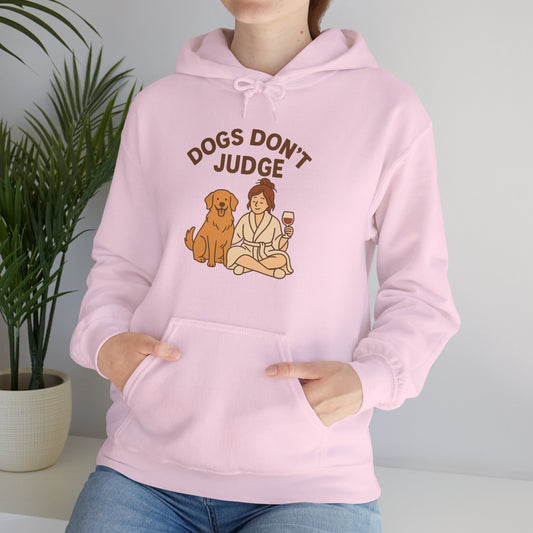 Comfy Hoodie for Dog Lovers "Dogs Don't Judge" by Sunday Woof Club