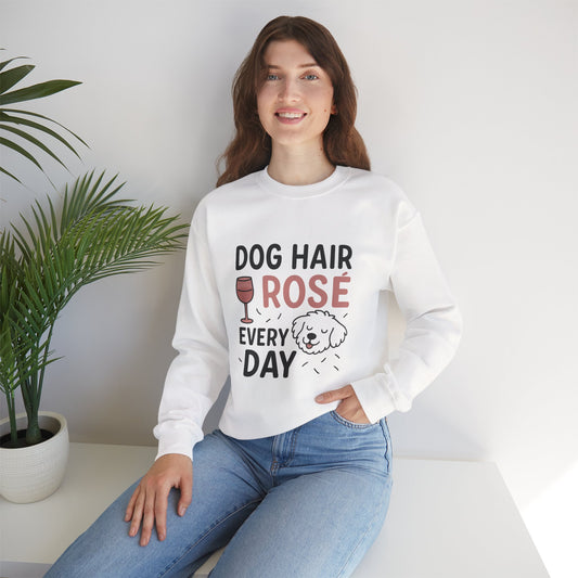Cosy Crewneck Sweatshirt "Dog Hair Rosé Everyday" by Sunday Woof Club