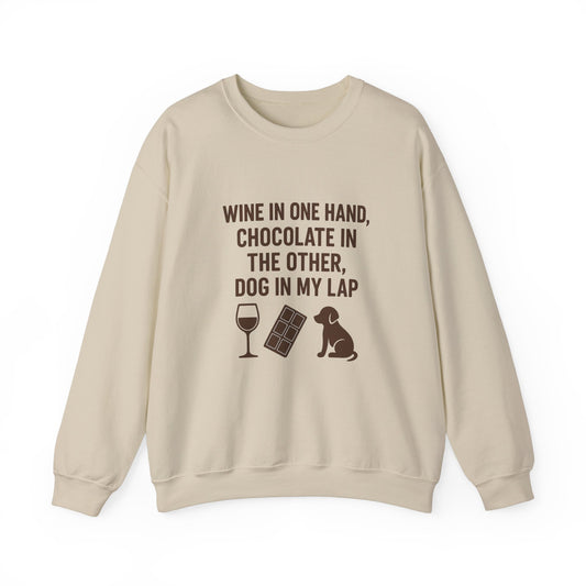 Funny Sweatshirt "Wine and Chocolate" by Sunday Woof Club