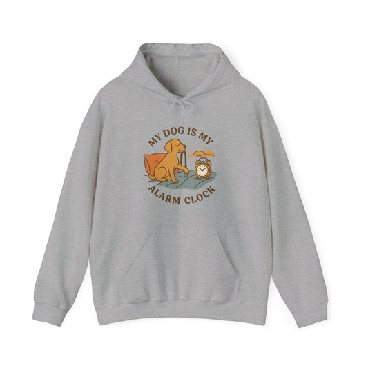 Funny Hoodie "My Dog Is My Alarm Clock" by Sunday Woof Club
