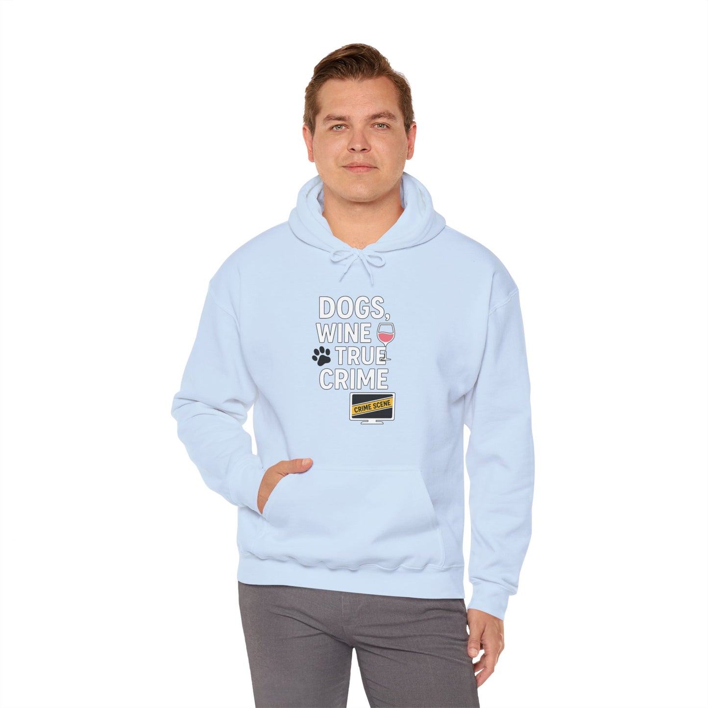 Comfy Hoodie "Dogs, Wine & True Crime" by Sunday Woof Club