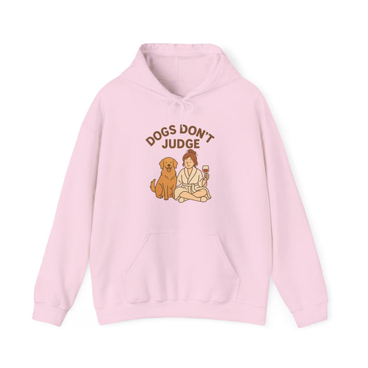 Comfy Hoodie for Dog Lovers "Dogs Don't Judge" by Sunday Woof Club