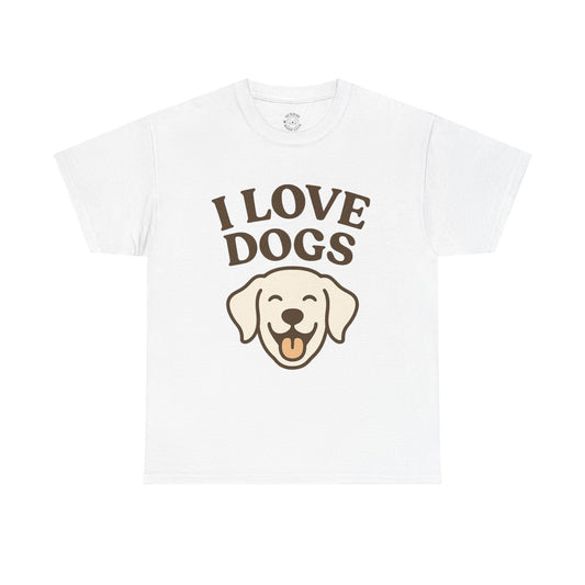 Cute and Funny Tee "I Love Dogs" by Sunday Woof Club