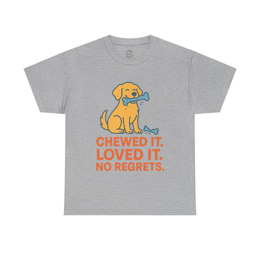 Funny Tee "Chewed It Loved It No Regrets" by Sunday Woof Club