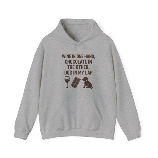 Funny Hoodie "Wine and Chocolate" by Sunday Woof Club