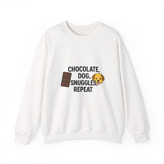 Funny Sweater "Chocolate, Dog, Snuggles, Repeat." by Sunday Woof Club
