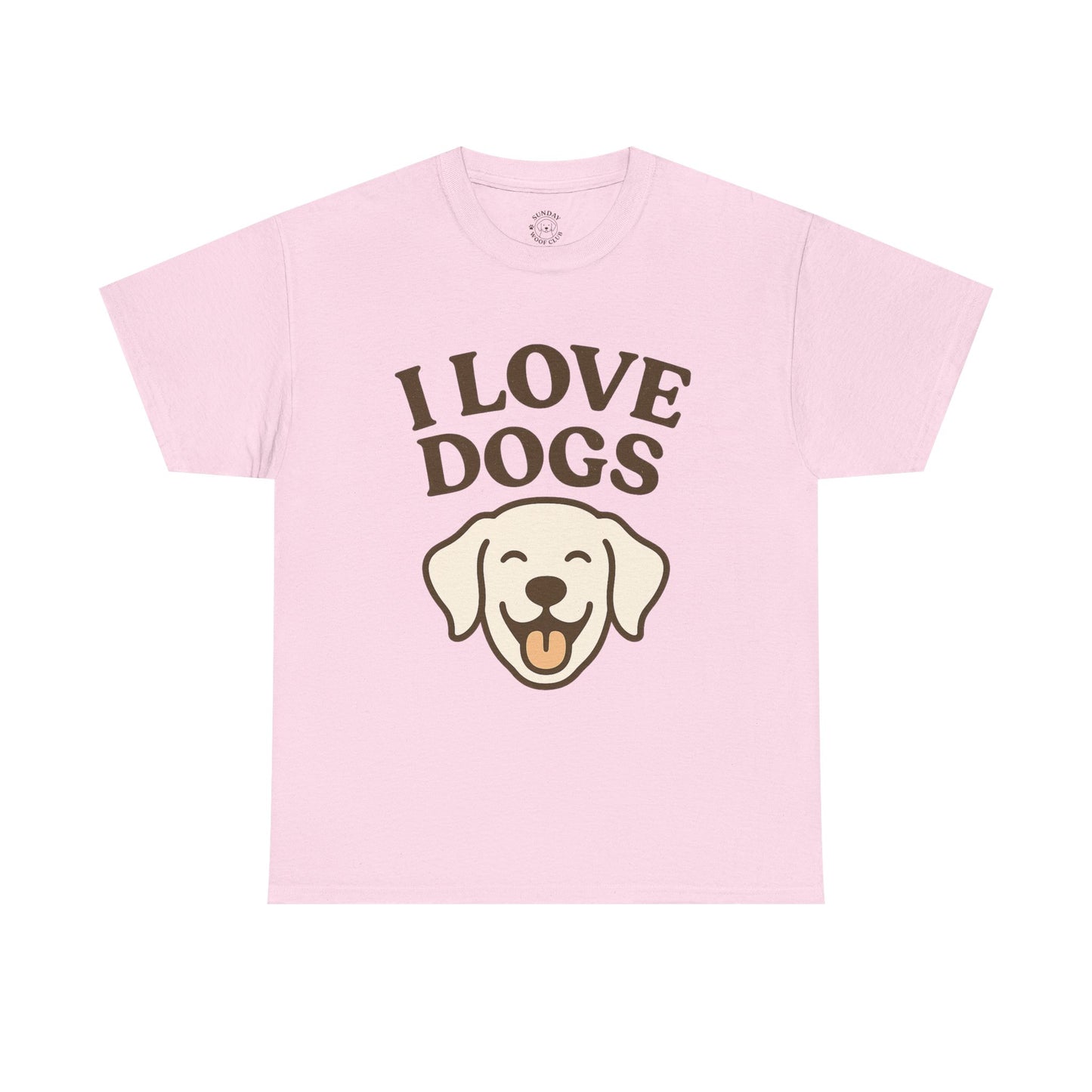 Cute and Funny Tee "I Love Dogs" by Sunday Woof Club