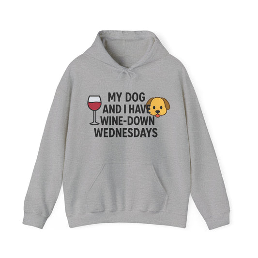 Dog Lover Hoodie "Wine Wednesdays" by Sunday Woof Club