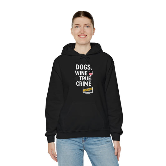 Comfy Hoodie "Dogs, Wine & True Crime" by Sunday Woof Club