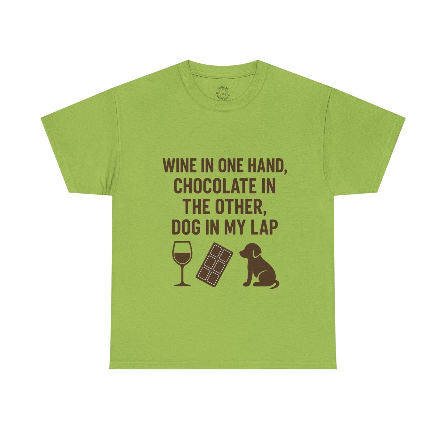 Funny T-Shirt: "Wine in one hand" - Comfy Tee by Sunday Woof Club